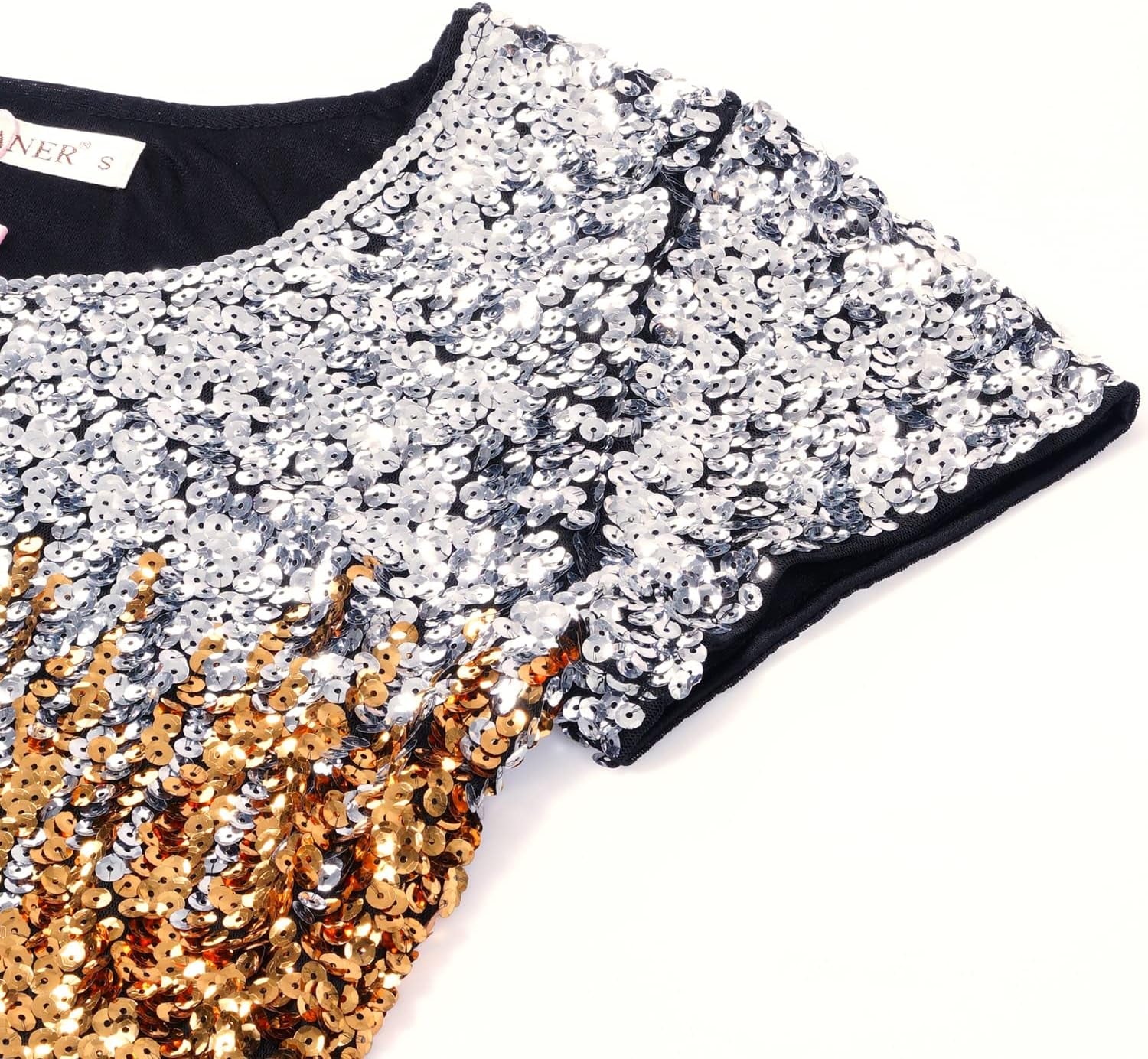 Women’S Full Sequin Tops Glitter Party Shirt Short Sleeve Sparkle Blouses S-4X