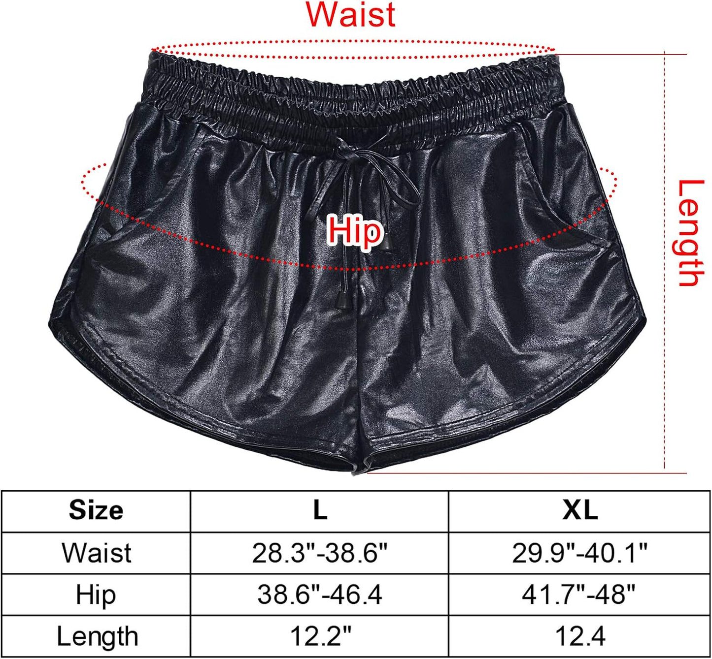 Metallic Shorts High Waisted Shorts for Women
